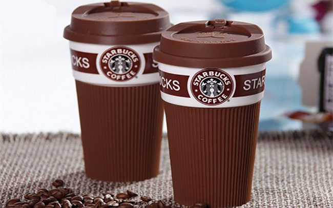 starbucks 2 ماگ استار باکس با روکش سیلیکونی