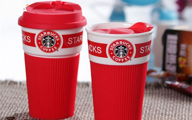 starbucks 4 ماگ استار باکس با روکش سیلیکونی