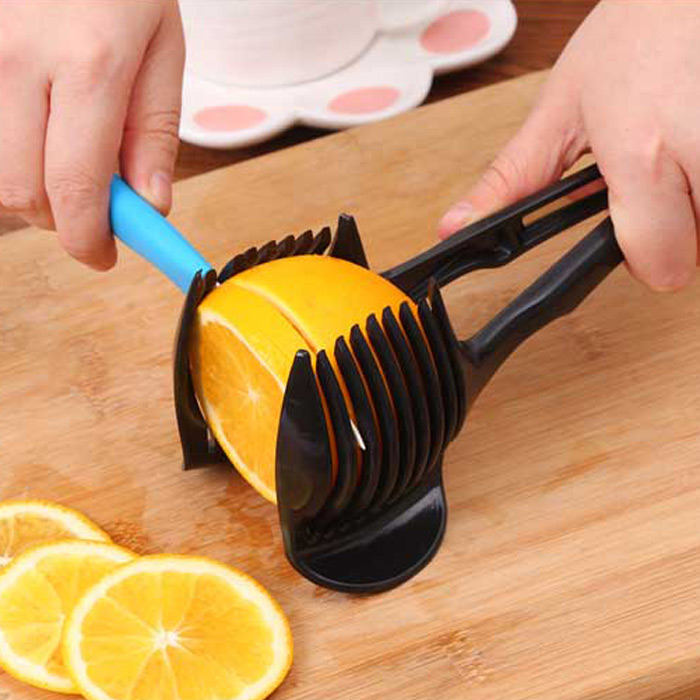 Practical Lemon Tomato Handheld Slicer Fruit Vegetable Holder