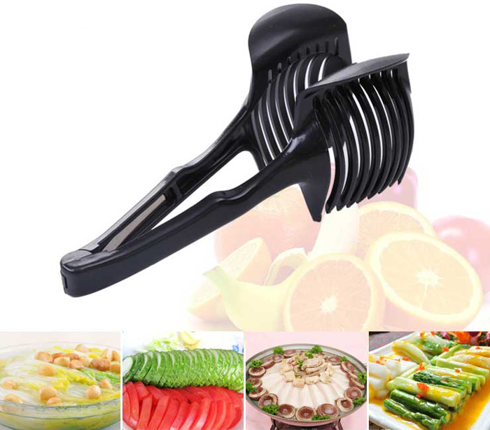 Practical Lemon Tomato Handheld Slicer Fruit Vegetable Holder