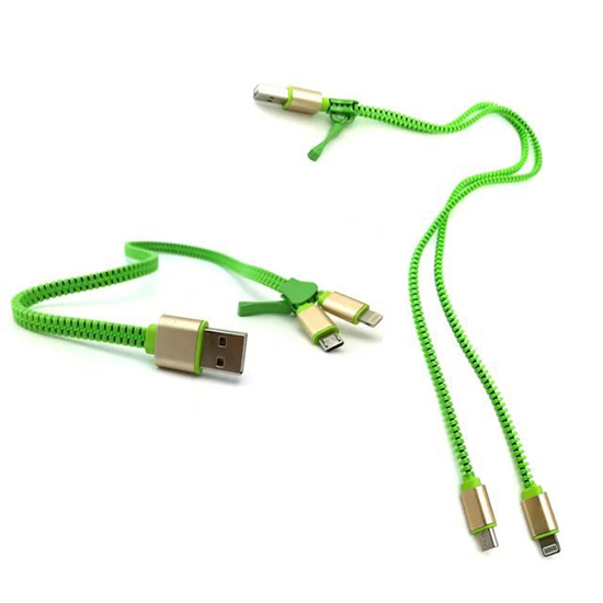 zipcable2 کابل شارژ و دیتای زیپی اندروید و آیفون