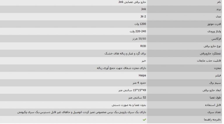 جارو برقی عصایی Jink جارو برقی عصایی Jink