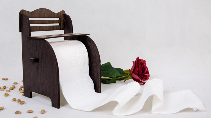 خرید پستی  پایه دستمال توالت رولی طرح نیمکت