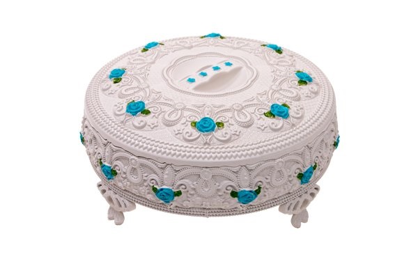 شکلات خوری گرد پایه دار گلدار
