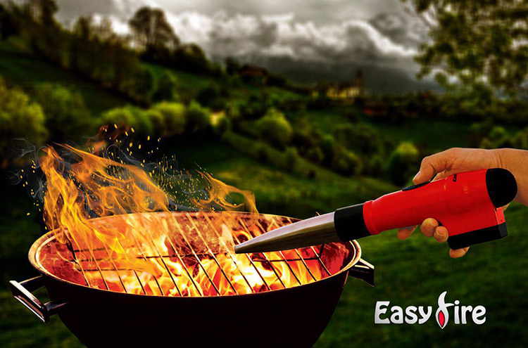 دستگاه فن برقی ایزی فایر Easy Fire بادبزن زغال دستی باطری خور