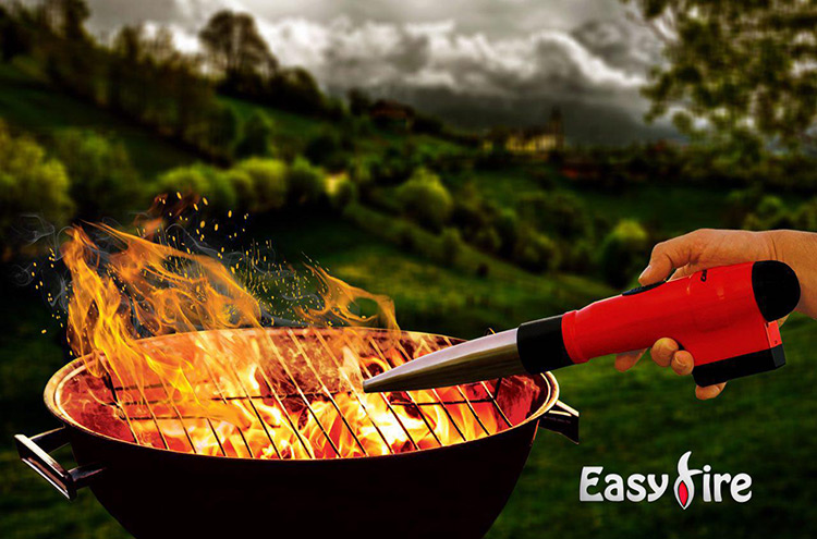 خرید بادبزن زغال دستی باطری خور ایزی فایر  Easy Fire ویژه منزل , پیک نیک و گردش